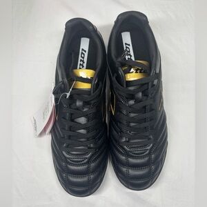 NEW Lotto Man's Size 6.5 - Stadio 705 Indoors 219708 1UQ shoes Black/Gold